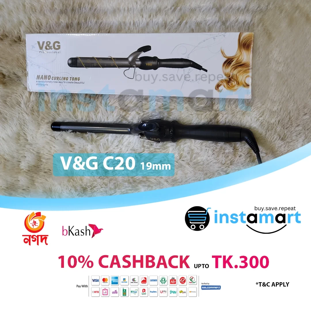 V&G C20 Professional 220°C Digital Hair Curler 19mm 22mm 25mm 28mm