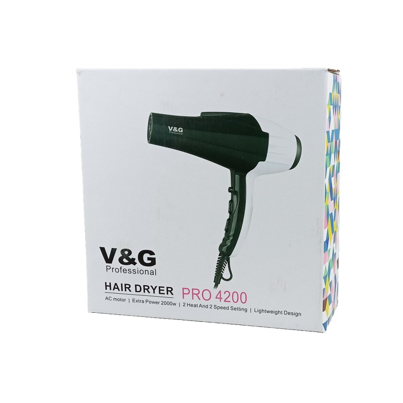 V&G 4200 Dc Motor 2000W 2 Heat & 2 Speed Setting Hair Dryer