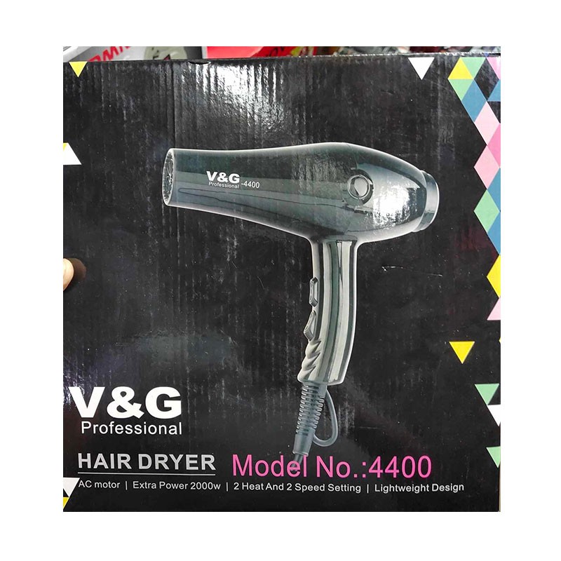 V&G 4400 Dc Motor 2000W 2 Heat & 2 Speed Setting Hair Dryer