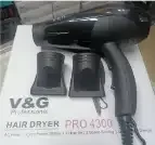 V&G 4300 Ac Motor 2000W 2 Heat & 2 Speed Setting Hair Dryer