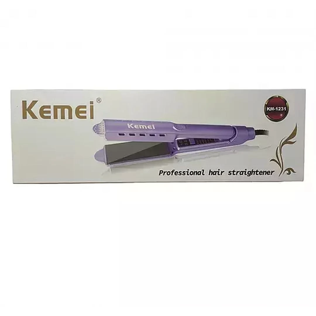 kemei km 1231 professional Fast Heat Up Instant Heat hair straightener With Ceramic Plate