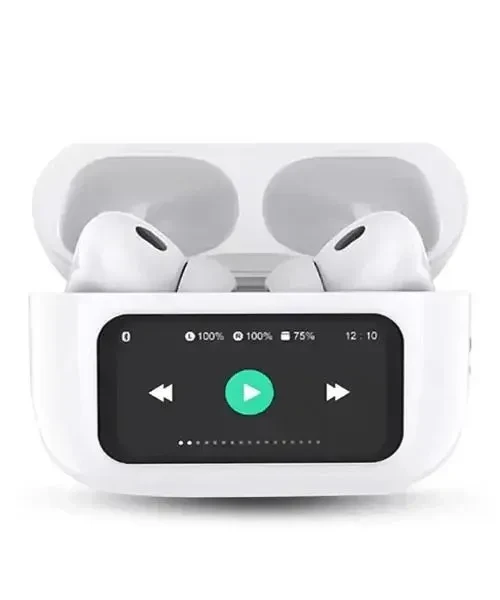 Airpods A9 Pro ANC Touch Screen Display Earbuds - White