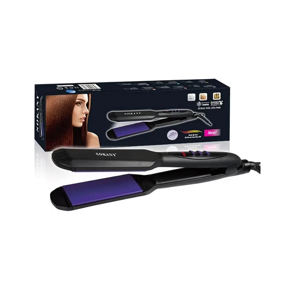 Sokany HS-960 750°F Ceramic Coating Nano Silver Professional Hair Straightener