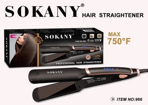 Sokany 966 750°F Ceramic Coating Nano Silver Professional Hair Straightener